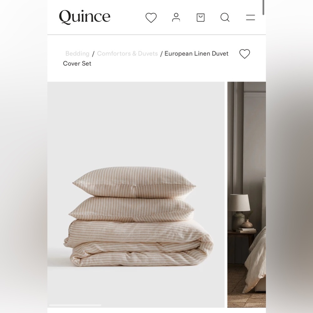 Quince European Linen Stripe Duvet Cover Set